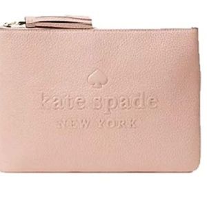 NWOT Kate Spade Sienne Logo Pink Tassel Pouch